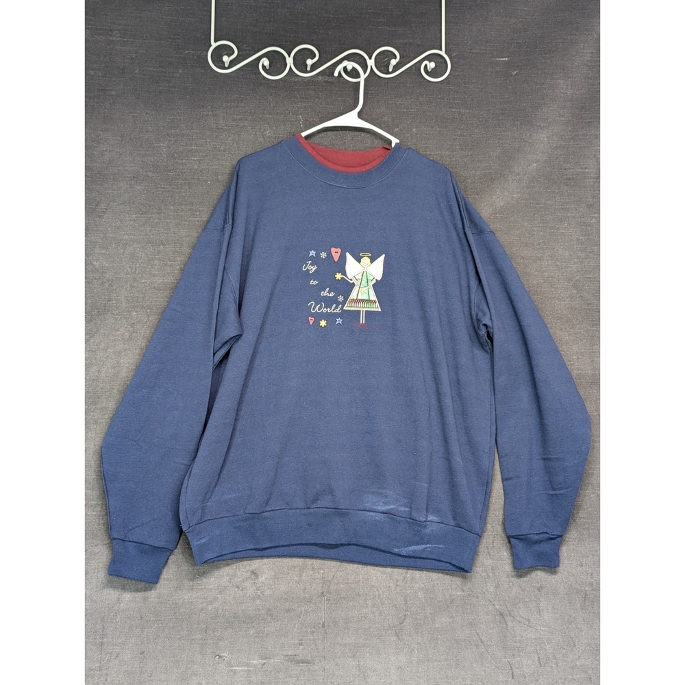 Christmas Embroidered Sweatshirt Vintage MCEnergy Sportswear 90s Ugly Sweater 1X